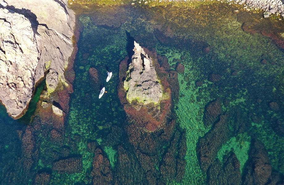 SUP at Kamelhovederne (Camel Heads) on Bornholm, Denmark