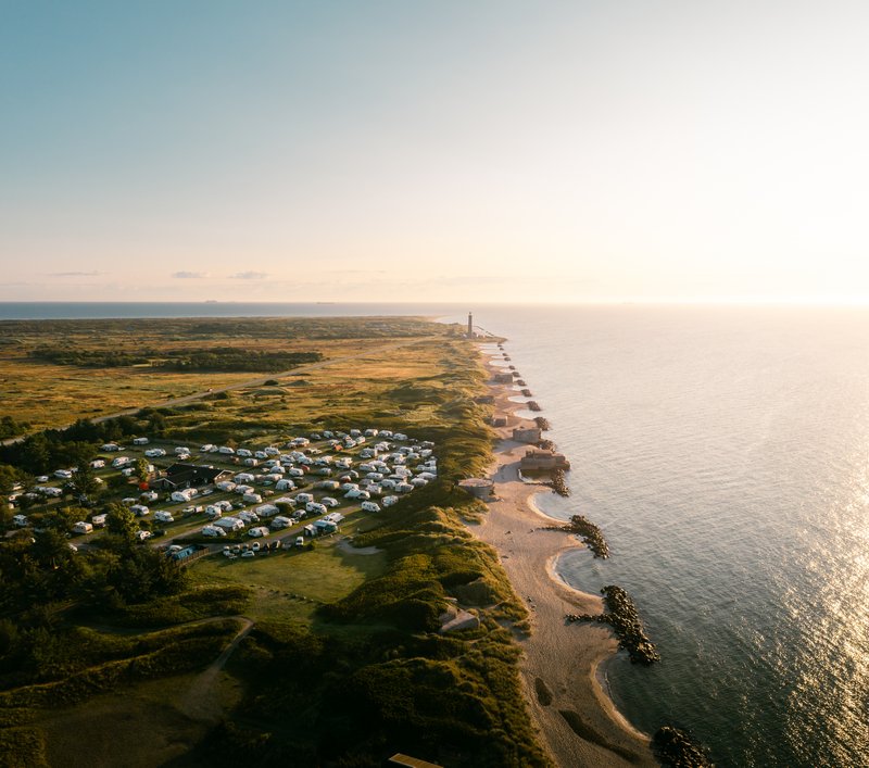 De First Camp Grenen Strand Camping aan zee in Noord-Jutland in Denemarken. 