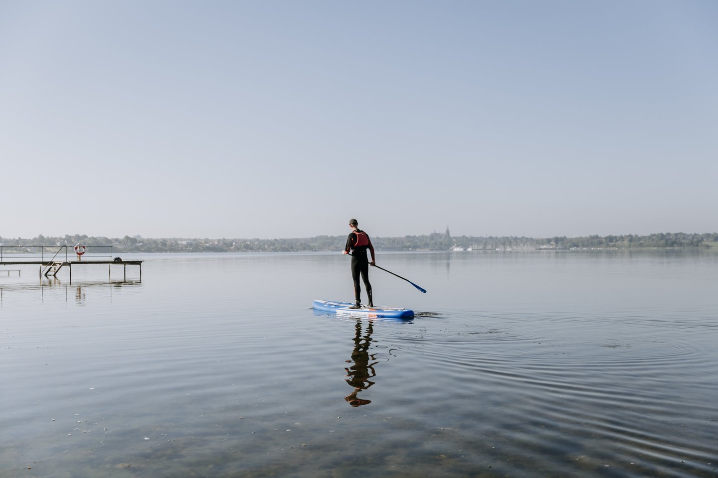 SUP in Vigen Strandpark, Roskilde Fjord in Denmark