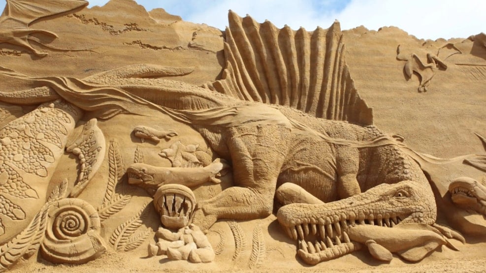 Het Zandsculpturen Festival in Søndervig, Denemarken