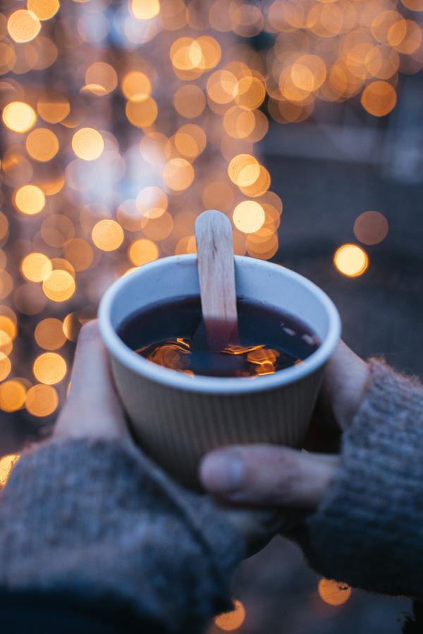 hot drink on a christmas market in copenhagen
