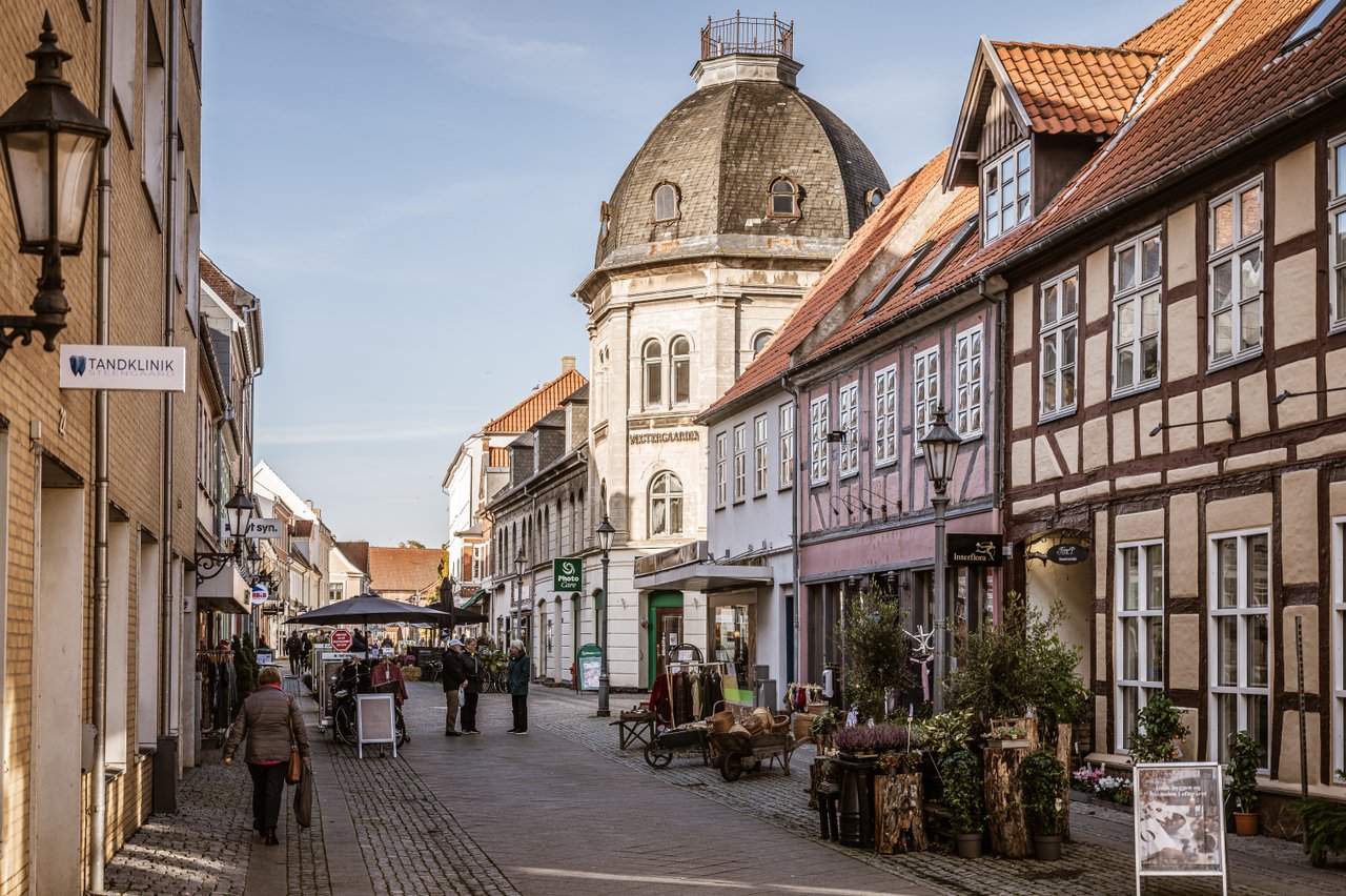 Het stadje Nyborg op het eiland Funen in Denemarken