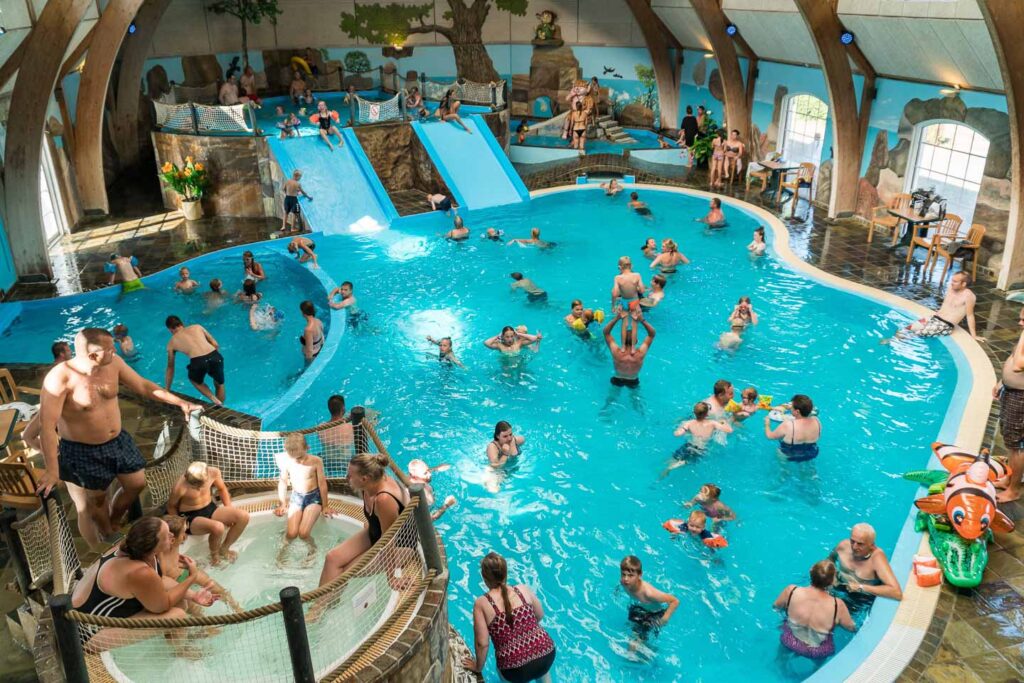 The water park seen from above at Hasmark Strand