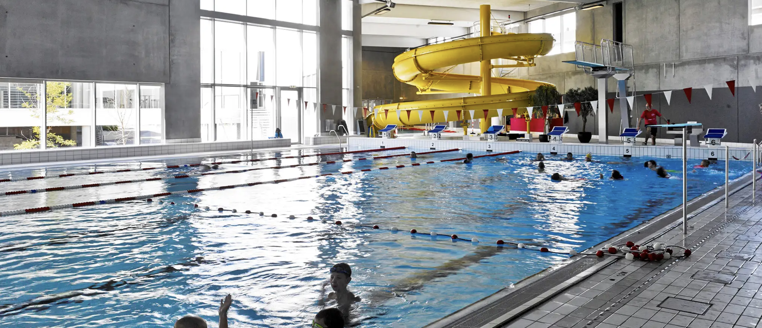 The pool with slides at Gribskov swimming hall