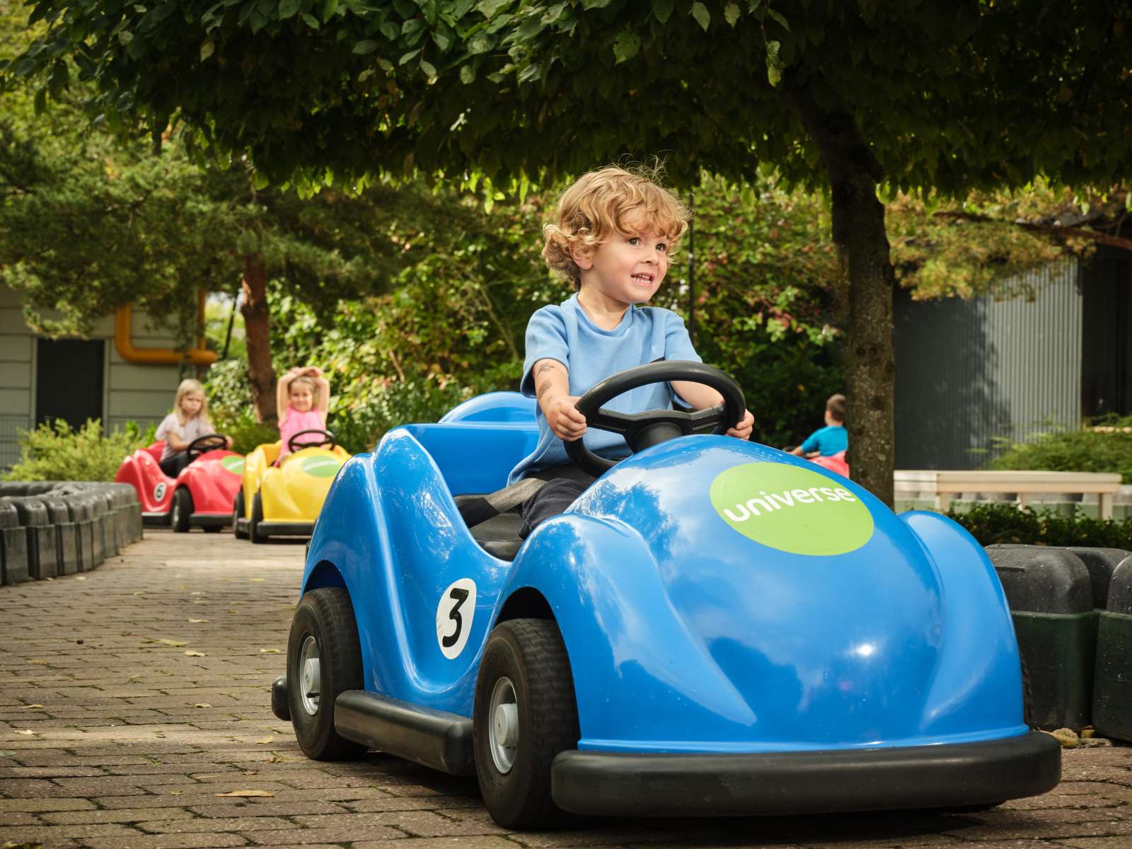 Child in a car in Universe Science Park