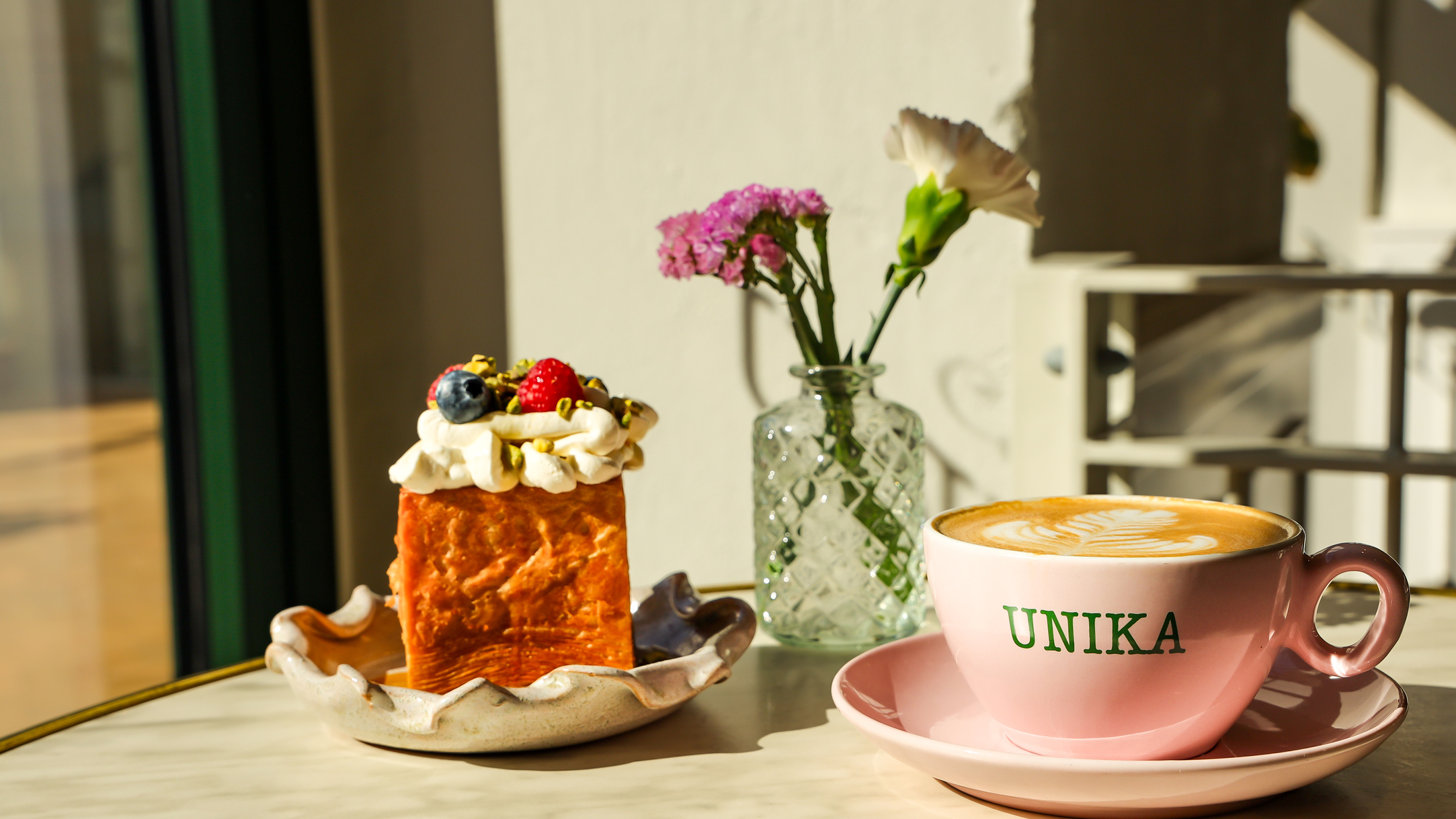 Cake and coffee and cafe Unika Fyn