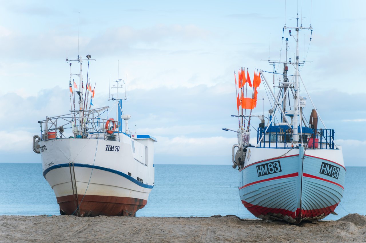 Fischerboote auf dem Thorup Strand