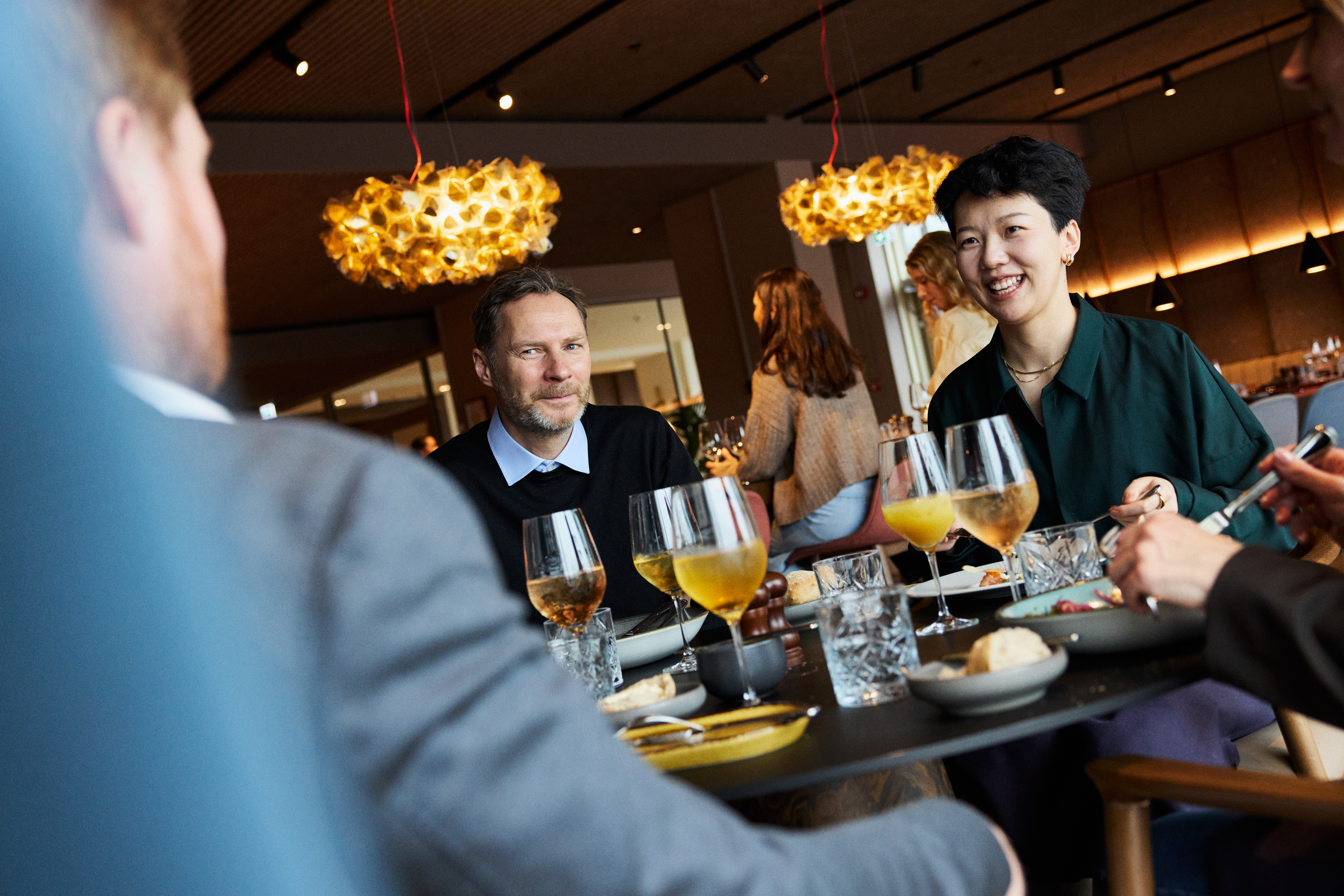 business meeting food people denmark
