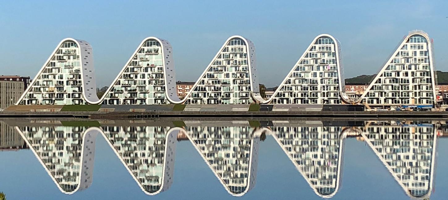 Bølgen (The Wave), an apartment building in Vejle, Denmark, that looks like a wave