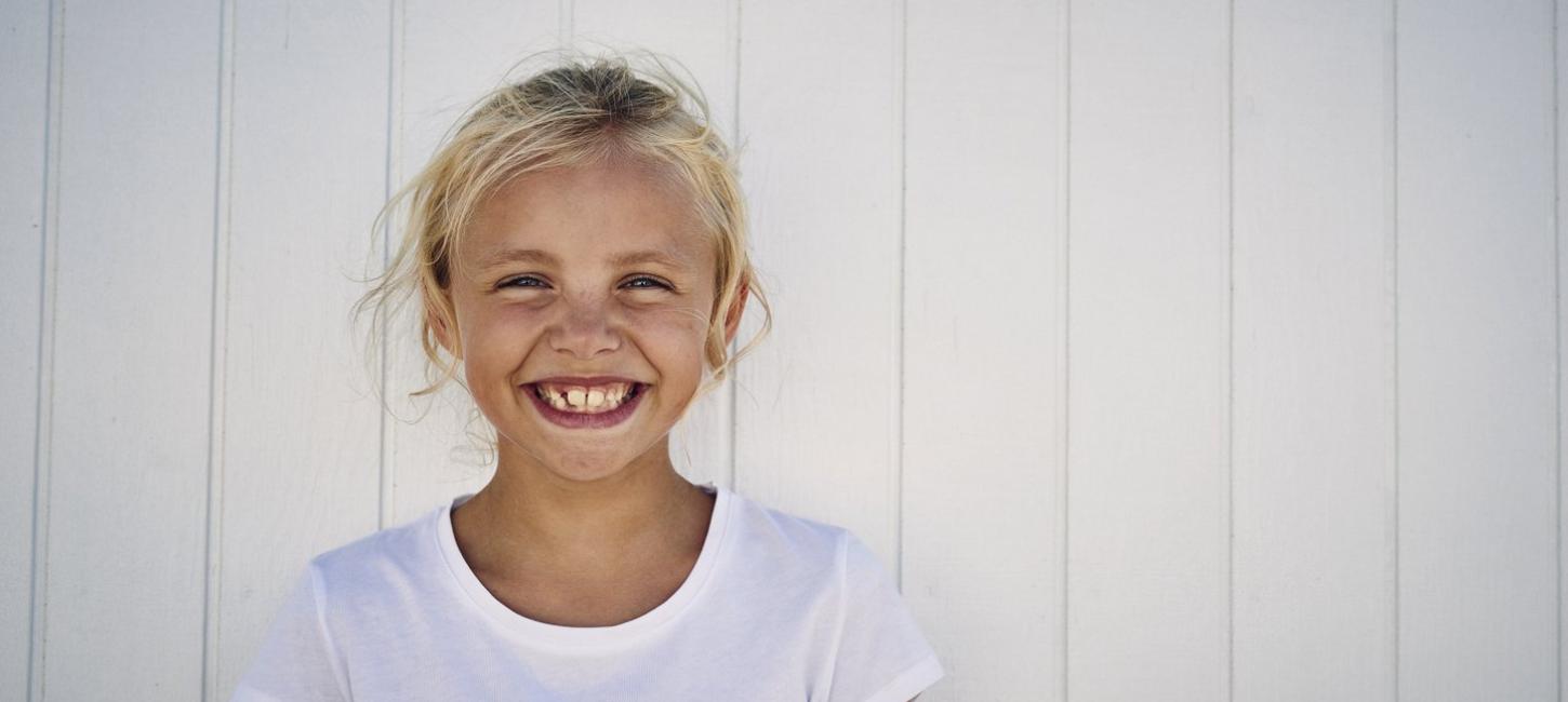 A girl smiling at the camera, Denmark