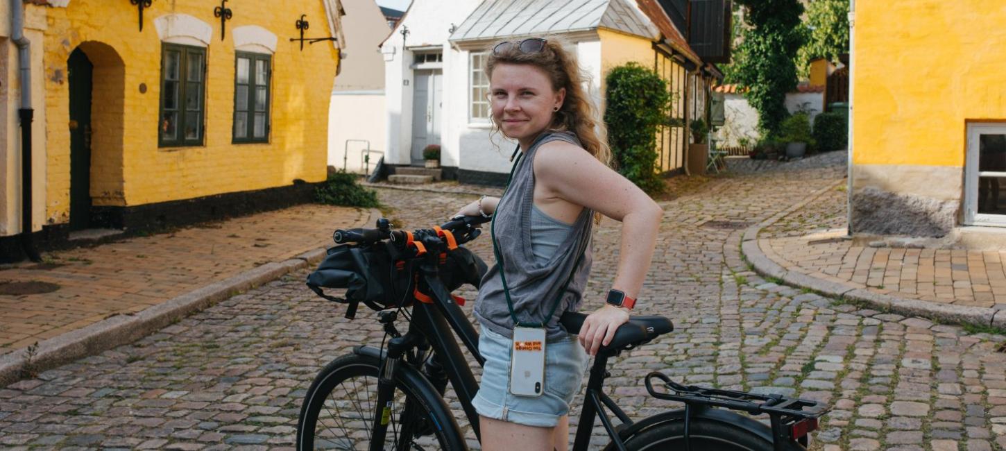 Cyclist in Aabenraa, South Jutland, Denmark