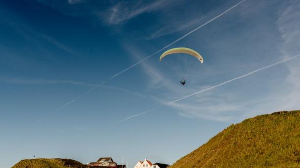 Paragliders in Lønstrup, West Jutland, Denmark