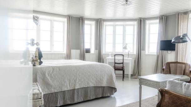 A bedroom at Stammershalle Badehotel, a boutique beach hotel in Bornholm, Denmark