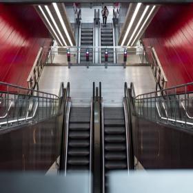 Metro escalators in Copenhagen