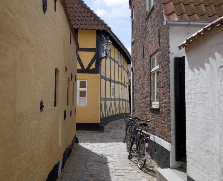 A medieval street in Ribe, Denmark