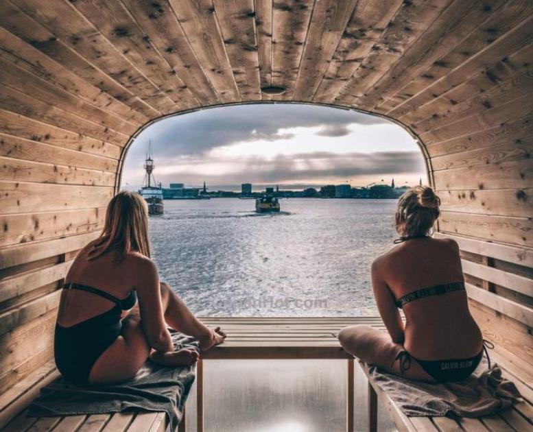 A view from CopenHot sauna in Copenhagen, Denmark