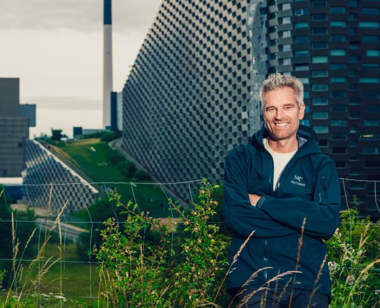 Patrick Gustavsson in front of Copenhill, Copenhagen, Denmark