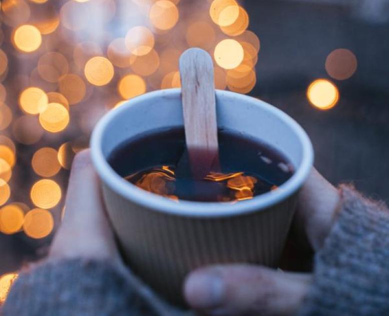 hot drink on a christmas market in copenhagen