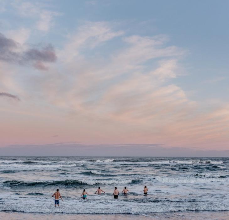 Winter swimmers in North Jutland.